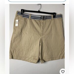 IZOD Quality &Confort Men’s Shorts Beige Flat Front 100%Cotton Size 42